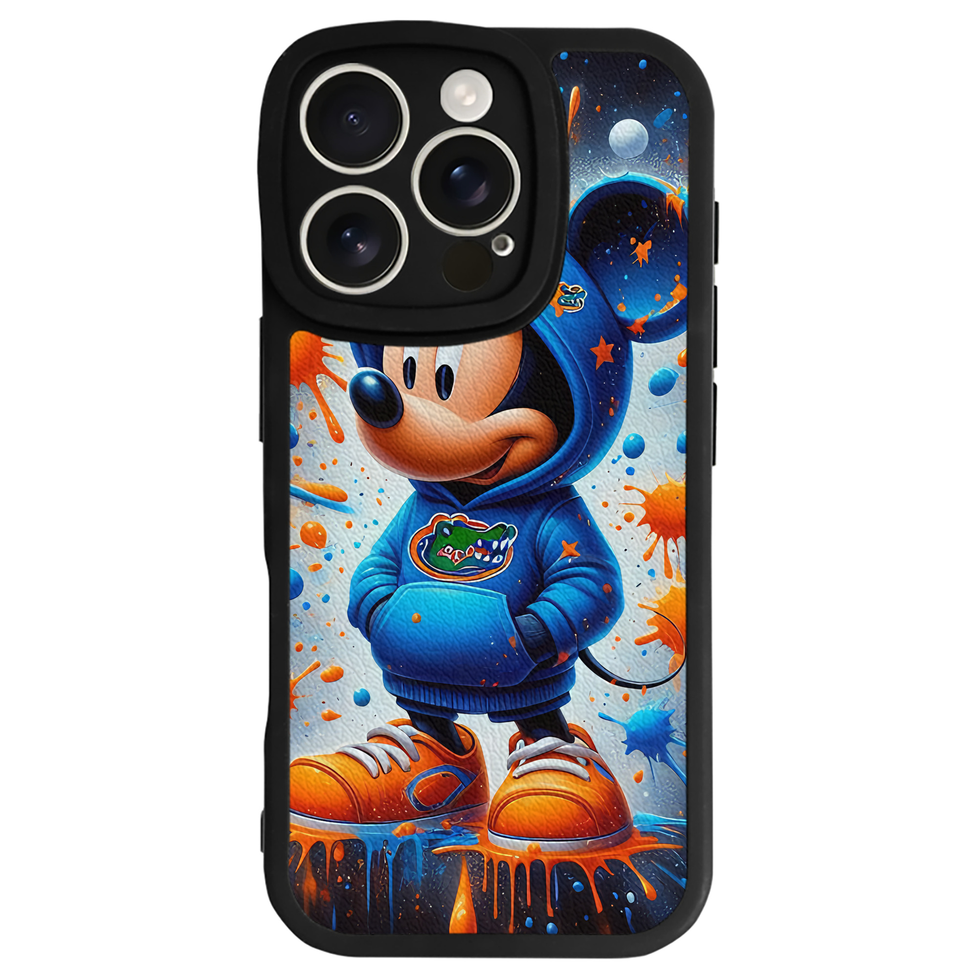 （画像用） ミッキーマウス Mickey Mouse 【iPhone 16シリーズ対応】シリコンスマホケース（レザー調） 材質：シリコン